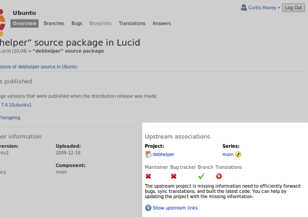 linked source package page